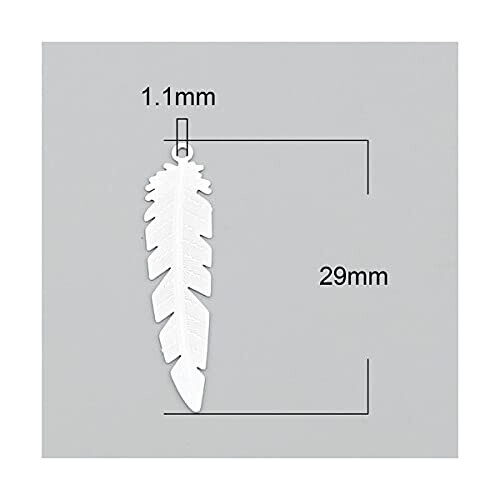 Pendentif Plume blanc 3.5x0.8 cm variant 0 