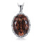 Pendentif marron - ovale ct quartz fumé collier argent - miniature