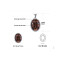 Pendentif marron - ovale ct quartz fumé collier argent - miniature variant 1