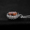 Pendentif marron - ovale ct quartz fumé collier argent - miniature variant 4
